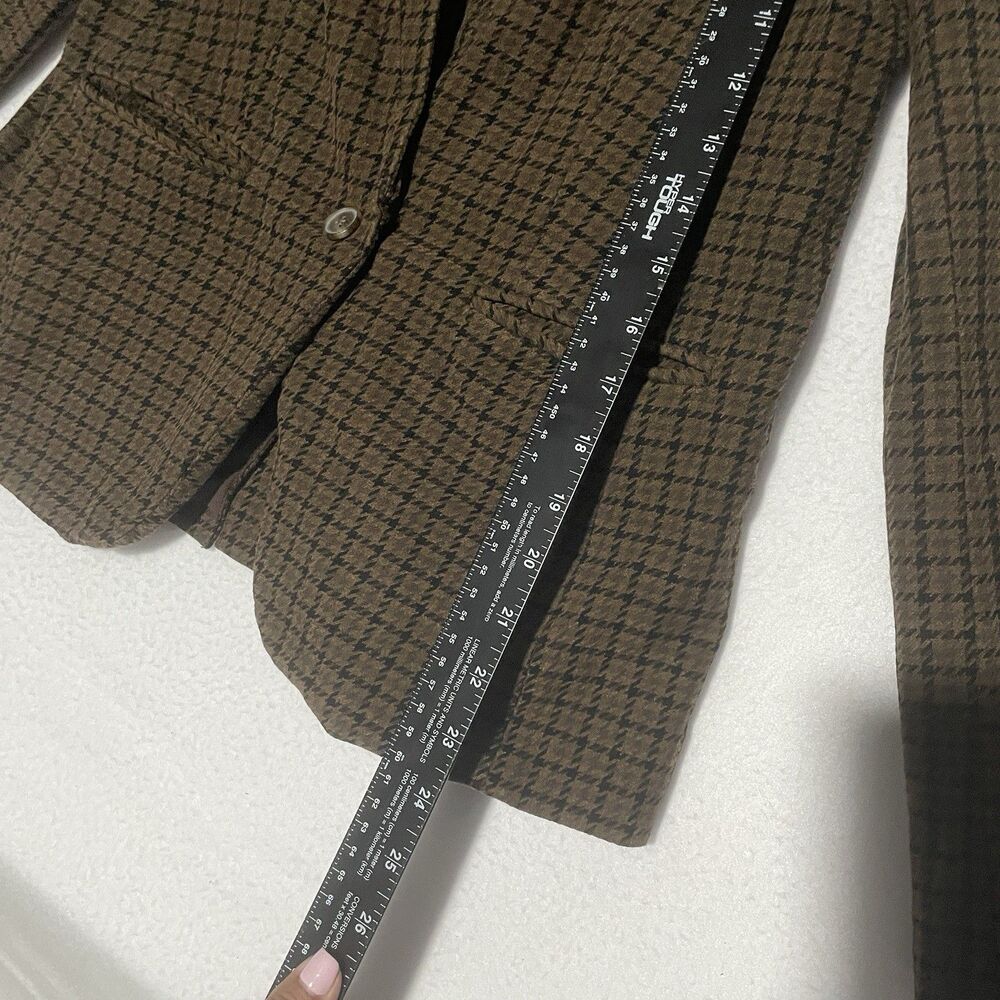 Old Navy Blazer Womens Small S Brown Houndstooth Corpcore Academia Preppy Office - Picture 5 of 16